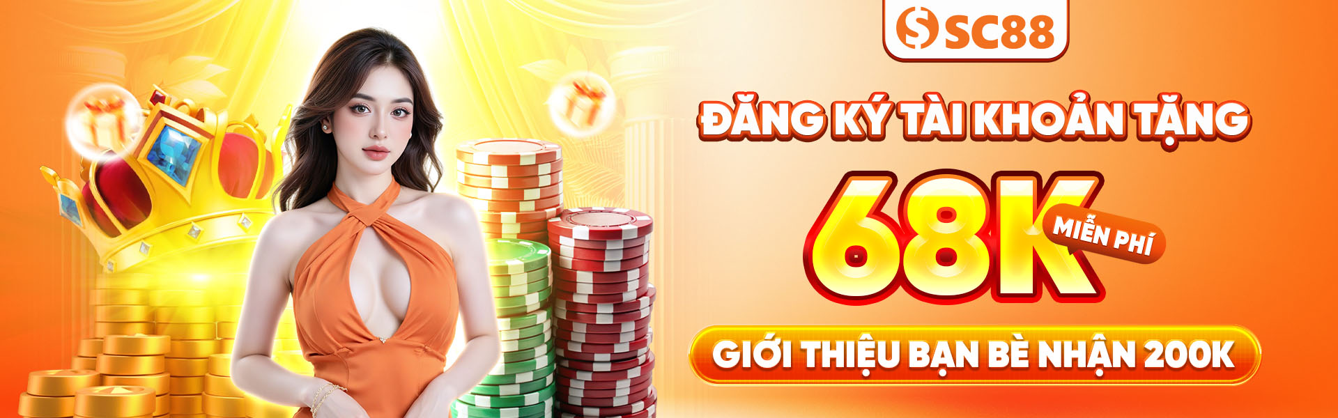 Đăng ký tài khoản SC88 tặng 68k miễn phí